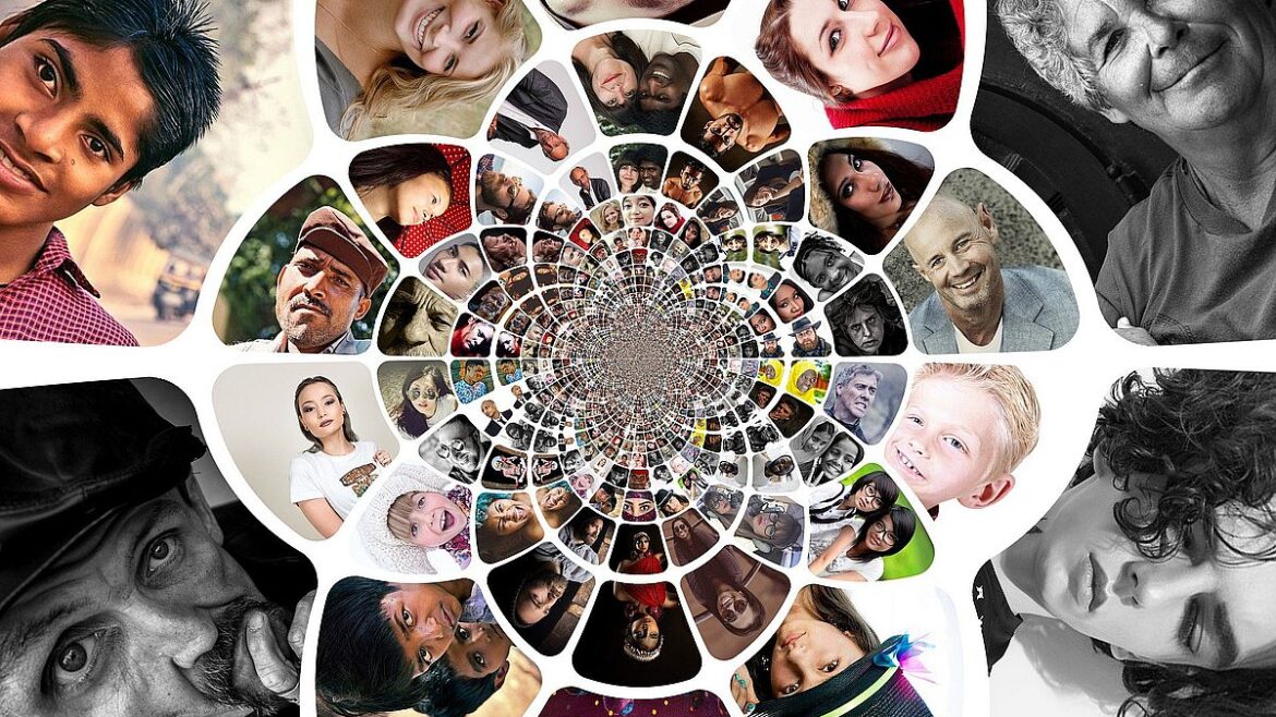 viele verschiedene Gesichter